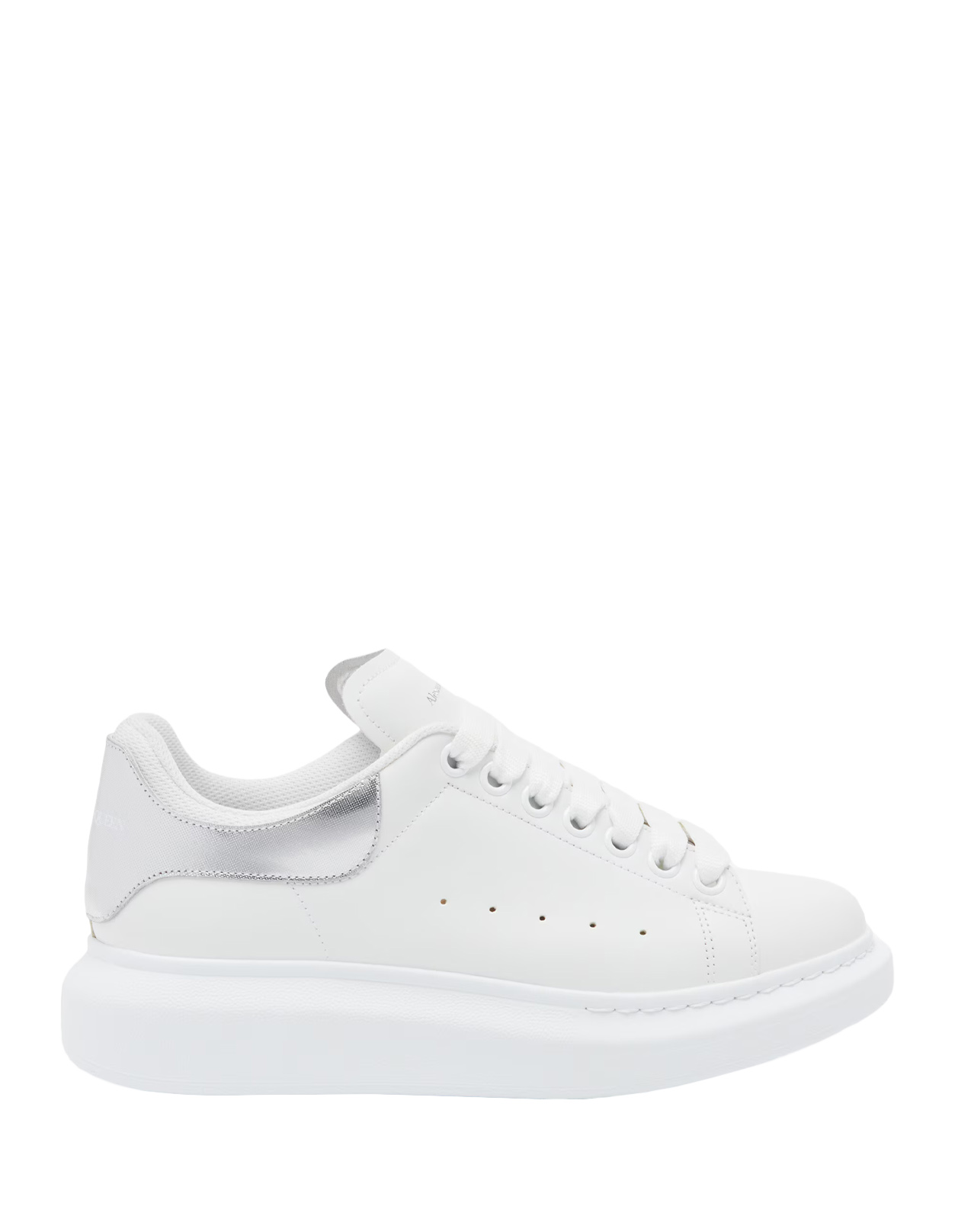 Sneakers Oversize In Bianco e Argento Metallizzato